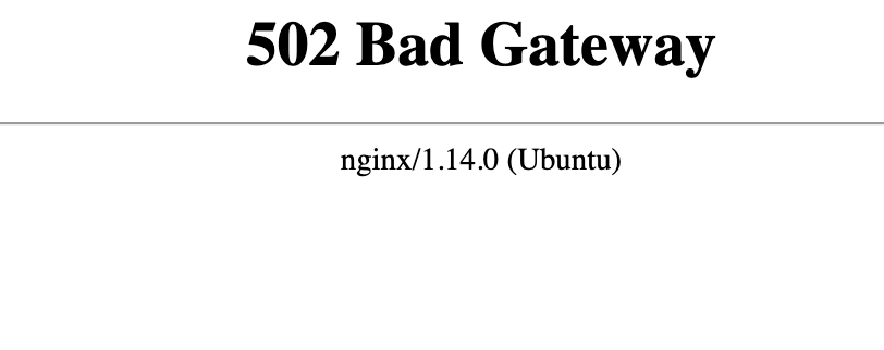 502 bad gateway nginx